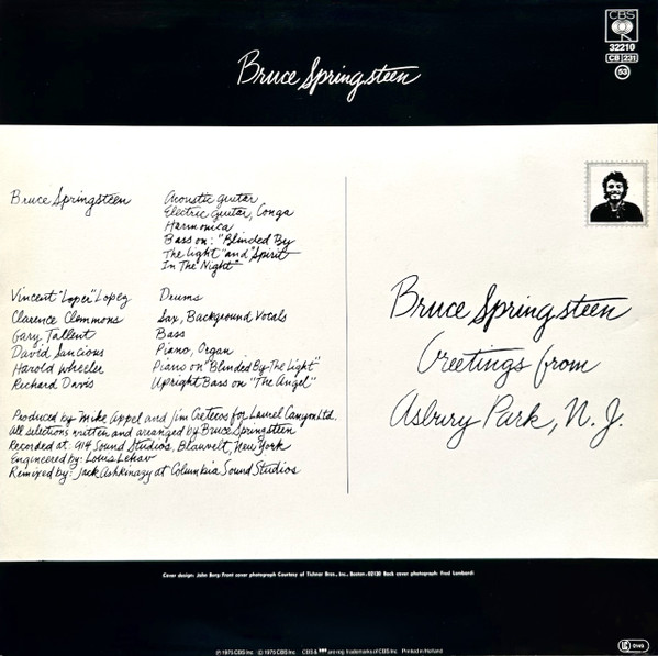 Cover zu Bruce Springsteen - Greetings From Asbury Park N.J. | LP, Album, RE Schallplatten Ankauf