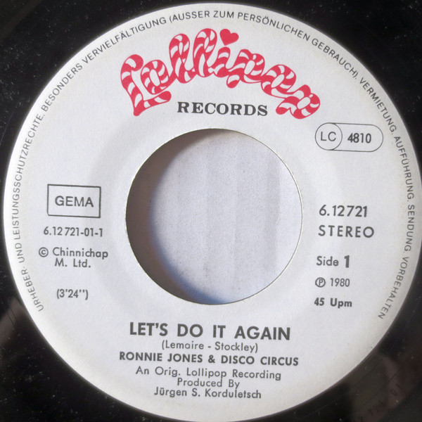Cover zu Ronnie Jones & Disco Circus - Let's Do It Again / Cosmo Rap | 7