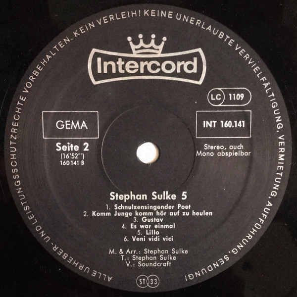 Cover zu Stephan Sulke - Stephan Sulke 5 | 1980 | Vinyl | Rock, Pop, Folk, World, & Country | Germany
