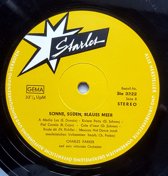 Cover zu Charles Parker Und Sein Virtuoser Orchester - Sonne, Süden, Blaues Meer | Vinyl | Latin | Germany