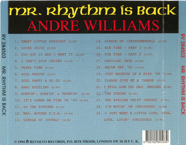 Cover zu Andre Williams (2) - Mr. Rhythm Ís Back | 1994 | Vinyl | Funk / Soul, Blues | UK Schallplatten Ankauf
