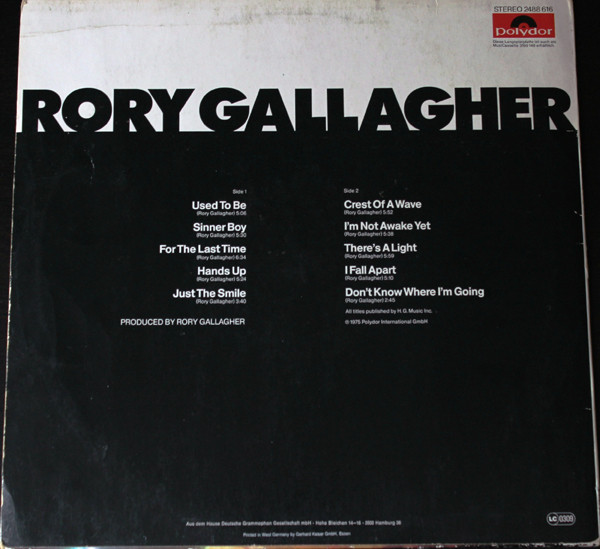 Cover zu Rory Gallagher - Rory Gallagher | LP, Comp Schallplatten Ankauf