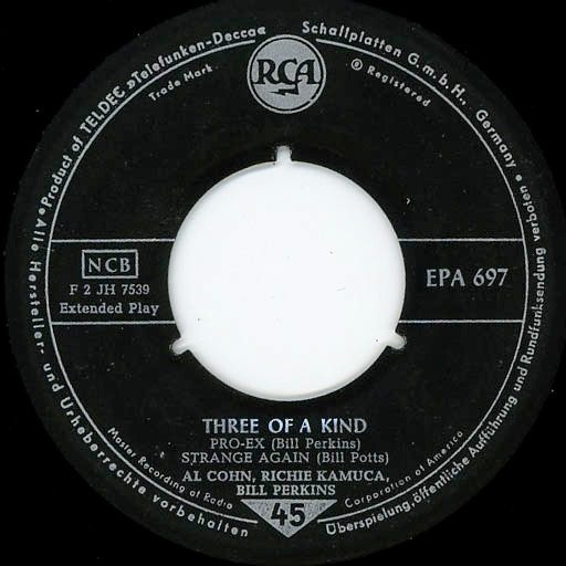 Cover zu Al Cohn, Bill Perkins, Richie Kamuca - Three Of A Kind | 1956 | Vinyl | Jazz | Germany