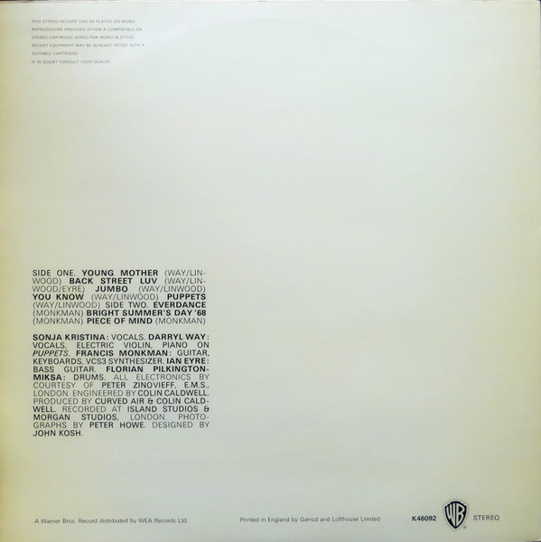 Cover zu Curved Air - Second Album | LP, Album, RE Schallplatten Ankauf