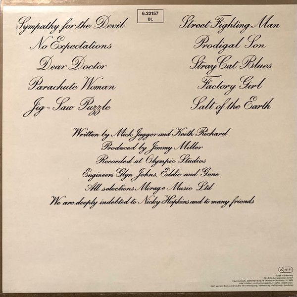 Cover zu The Rolling Stones - Beggars Banquet | LP, Album, RE, Tel Schallplatten Ankauf