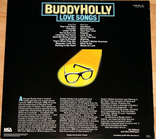 Cover zu Buddy Holly - Love Songs | LP, Comp, RE Schallplatten Ankauf