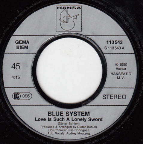 Cover zu Blue System - Love Is Such A Lonely Sword | 1990 | Vinyl | Electronic | Europe