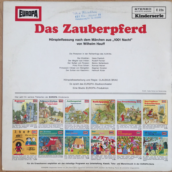 Cover zu Claudius Brac - Das Zauberpferd | 1967 | Vinyl | Non-Music | Germany Schallplatten Ankauf