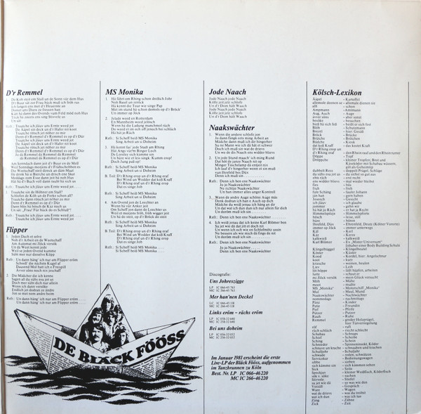 Cover zu Bläck Fööss - D'r Rhing Erop D'r Rhing Eraf | 1980 | Vinyl | Rock, Pop, Folk, World, & Country | Germany