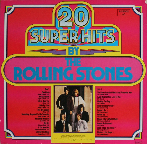 Cover zu The Rolling Stones - 20 Super Hits By The Rolling Stones | LP, Comp Schallplatten Ankauf