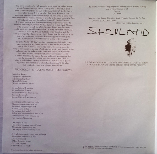 Cover zu Stevie Wonder - Songs In The Key Of Life | 1976 | Vinyl | Funk / Soul, Pop | UK