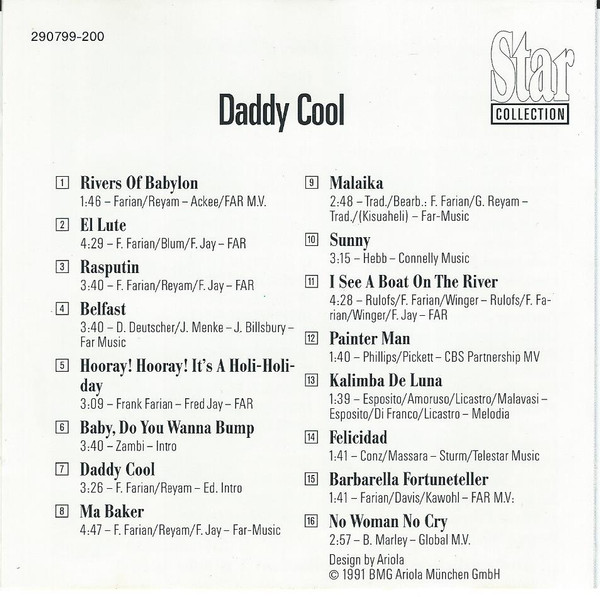 Cover zu Boney M. - Daddy Cool | 1991 | Vinyl | Electronic, Funk / Soul, Pop | Germany