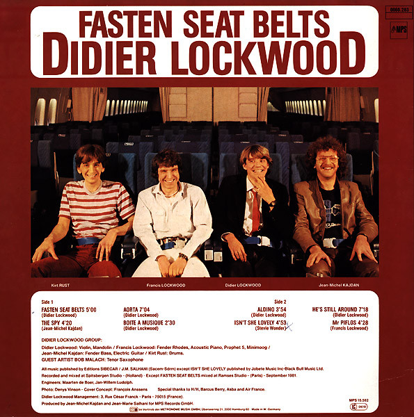 Cover zu Didier Lockwood - Fasten Seat Belts | 1982 | Vinyl | Jazz, Pop | Germany Schallplatten Ankauf