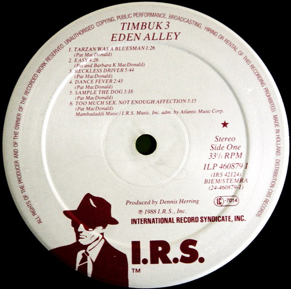 Cover zu Timbuk 3 - Eden Alley | 1988 | LP, Album | Rock | Europe Schallplatten Ankauf