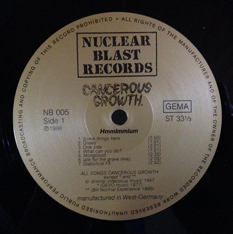 Cover zu Cancerous Growth (2) - Hmmlmmlum... | 1988 | Vinyl | Rock | Germany