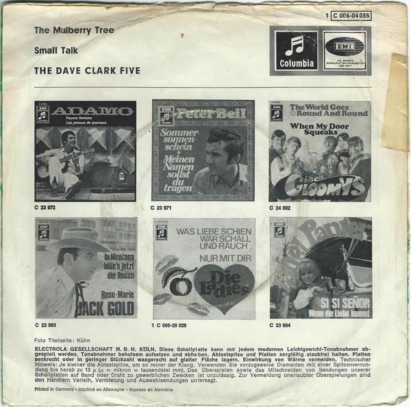 Cover zu The Dave Clark Five - The Mulberry Tree / Small Talk | 7