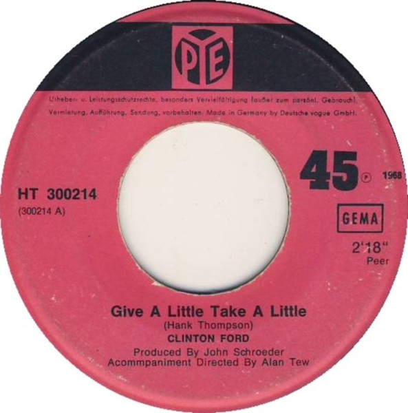 Cover zu Clinton Ford - Give A Little Take A Little | 1968 | Vinyl | Pop | Germany Schallplatten Ankauf