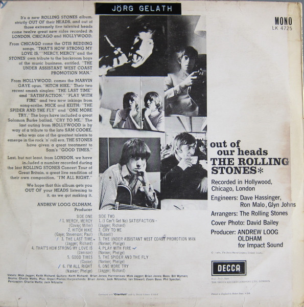 Cover zu The Rolling Stones - Out Of Our Heads | LP, Album, Mono, Exp Schallplatten Ankauf