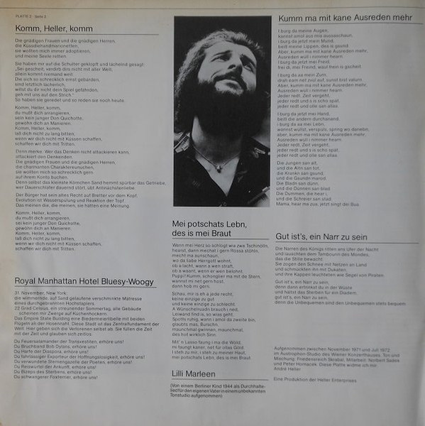 Cover zu André Heller - Liederbuch | 1981 | Vinyl | Rock, Folk, World, & Country | Germany