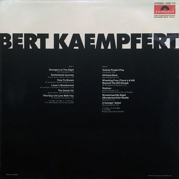 Cover zu Bert Kaempfert - Bert Kaempfert | LP, Comp Schallplatten Ankauf