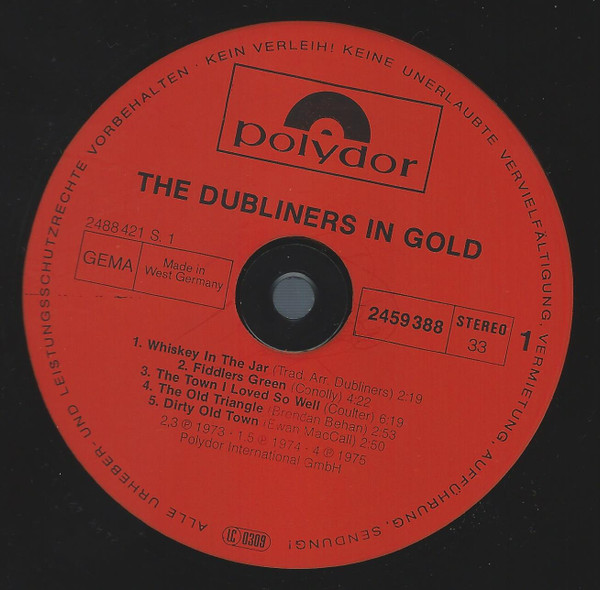 Cover zu The Dubliners - In Gold | LP, Comp, RE Schallplatten Ankauf