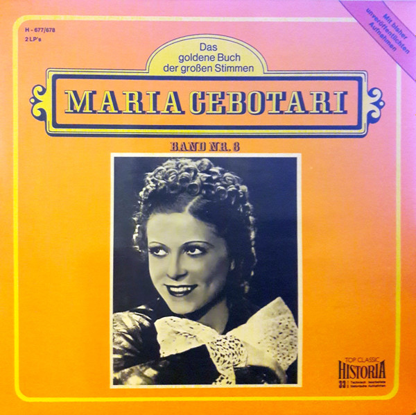 Bild Maria Cebotari – Maria Cebotari | 1972 | Vinyl, LP, Mono, Compilation | Pop, Classical, Stage & Screen | Germany Schallplatten Ankauf