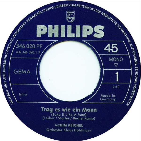 Cover zu Achim Reichel - Trag Es Wie Ein Mann / Heute Und Morgen | 1966 | Vinyl | Rock | Germany