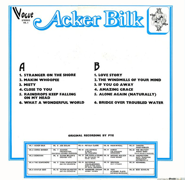 Cover zu Acker Bilk - Acker Bilk | 1975 | Vinyl | Jazz | Belgium