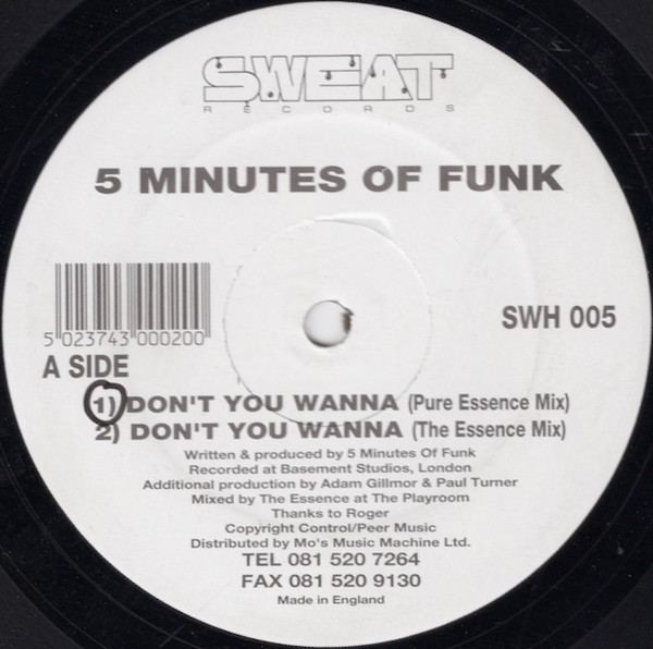 Cover zu 5 Minutes Of Funk - Don't You Wanna | 1993 | Vinyl | Electronic | UK Schallplatten Ankauf