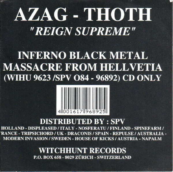 Cover zu Azag-Thoth - Reign Supreme | CD, Album, Promo Schallplatten Ankauf