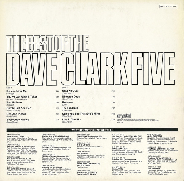 Cover zu The Dave Clark Five - The Best Of The Dave Clark Five | LP, Comp, RE Schallplatten Ankauf