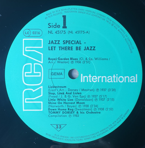 Cover zu Tommy Dorsey And His Orchestra - Jazz Special Let There Be Jazz | 1983 | Vinyl | Jazz | Germany Schallplatten Ankauf
