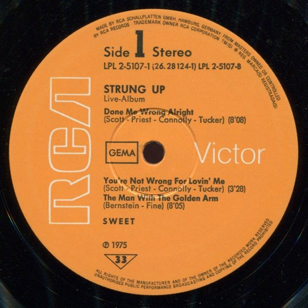 Cover zu The Sweet - Strung Up | 1975 | LP, Album + LP, Album, Comp + Gat | Rock | Germany