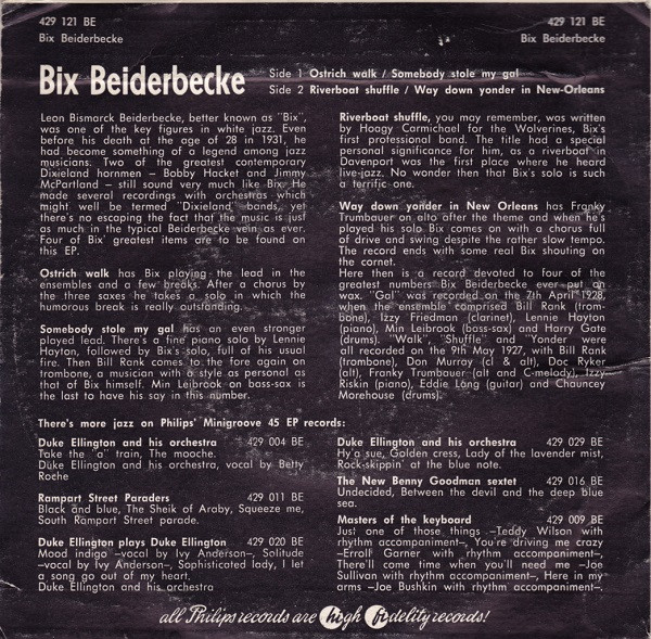 Cover zu Bix Beiderbecke - Ostrich Walk | Vinyl | Jazz | Netherlands