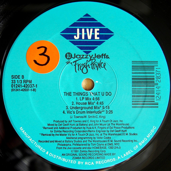 Cover zu DJ Jazzy Jeff & The Fresh Prince - The Things That U Do | 1991 | Vinyl | Electronic, Hip Hop | US