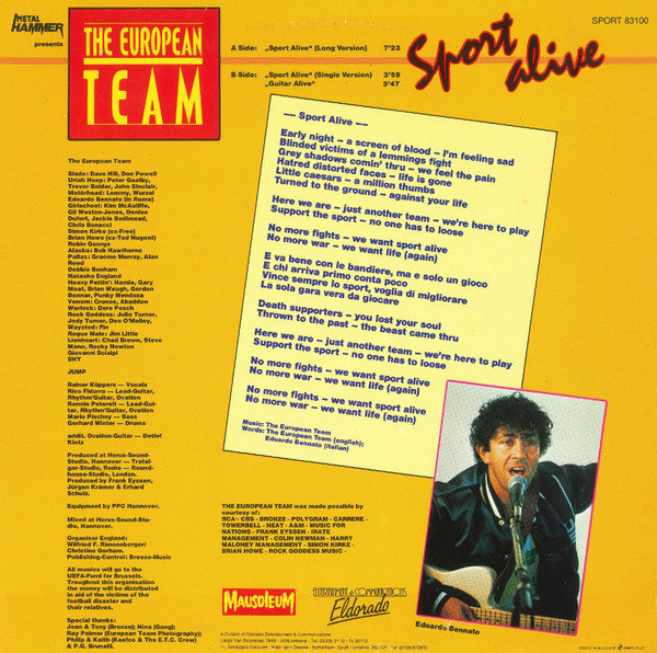 Cover zu The European Team - Sport Alive | 1985 | Vinyl | Rock | Belgium