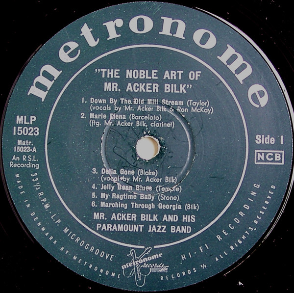 Cover zu Acker Bilk And His Paramount Jazz Band - The Noble Art of Mr. Acker Bilk | Vinyl | Jazz | Denmark