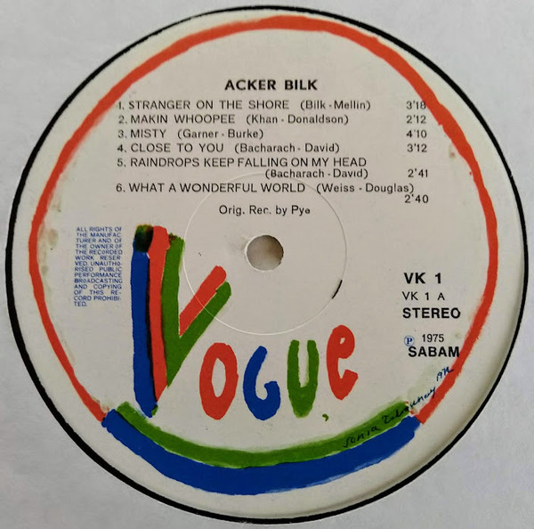 Cover zu Acker Bilk - Acker Bilk | 1975 | Vinyl | Jazz | Belgium Schallplatten Ankauf