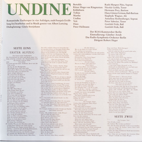 Cover zu Albert Lortzing, Anneliese Rothenberger · Ruth-Margret Pütz, Nicolai Gedda · Peter Schreier · Hermann Prey · Gottlob Frick, RIAS-Kammerchor, Radio-Symphonie-Orchester Berlin, Robert Heger -