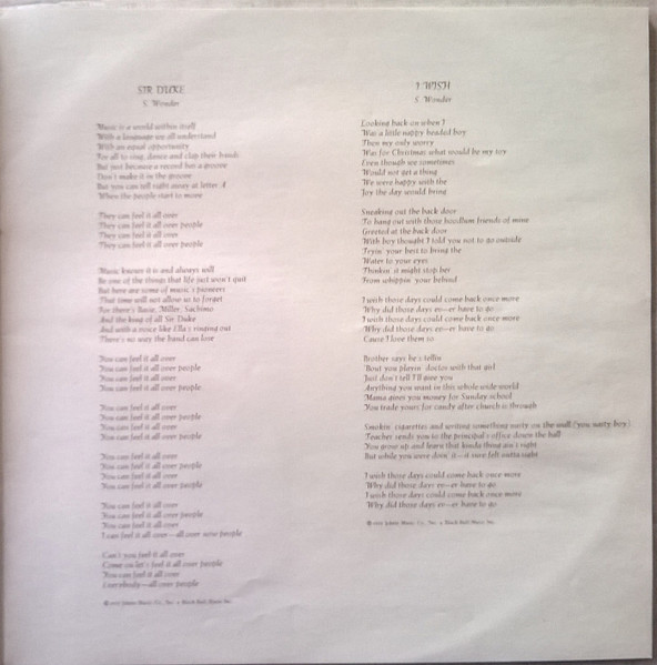 Cover zu Stevie Wonder - Songs In The Key Of Life | 1976 | Vinyl | Funk / Soul, Pop | UK