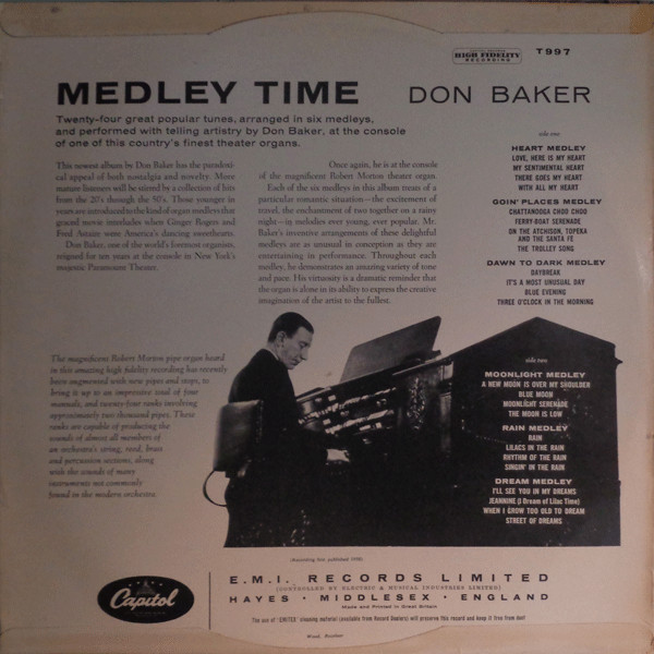 Cover zu Don Baker (2) - Medley Time | 1958 | Vinyl | Stage & Screen | UK Schallplatten Ankauf