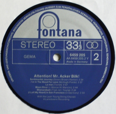 Cover zu Acker Bilk - Attention! Mr. Acker Bilk! | Vinyl | Jazz | Germany Schallplatten Ankauf