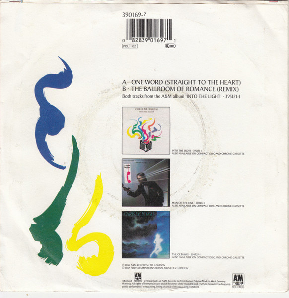 Cover zu Chris De Burgh - One Word (Straight To The Heart) | 1987 | Vinyl | Rock, Pop | Europe Schallplatten Ankauf
