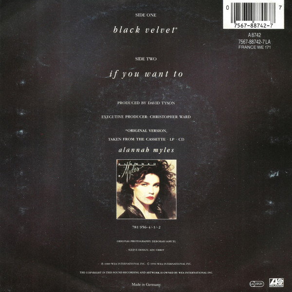 Cover zu Alannah Myles - Black Velvet | 1990 | 7