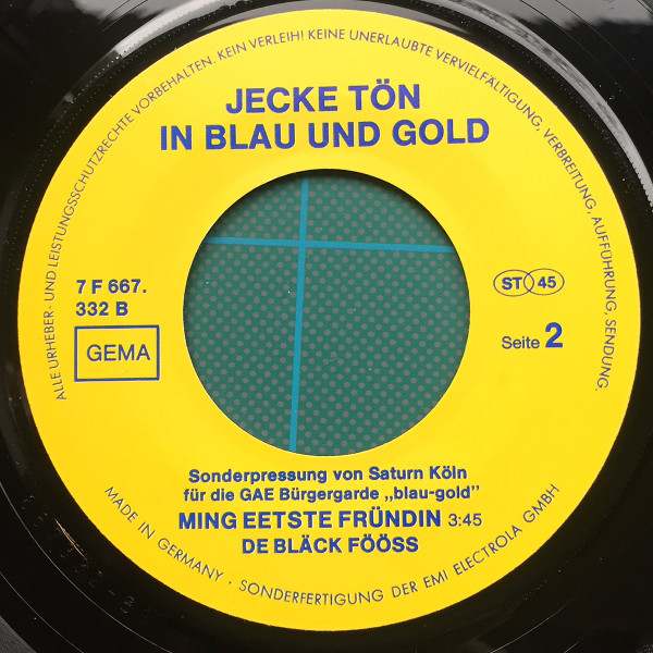 Cover zu Bläck Fööss - Jecke Tön In Blau Und Gold | 1981 | Vinyl | Non-Music, Folk, World, & Country | Germany