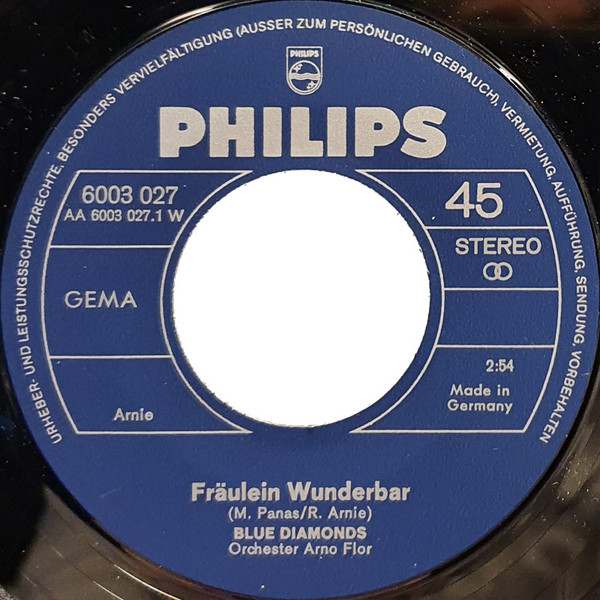 Cover zu The Blue Diamonds - Fräulein Wunderbar | 1970 | Vinyl | Pop | Germany