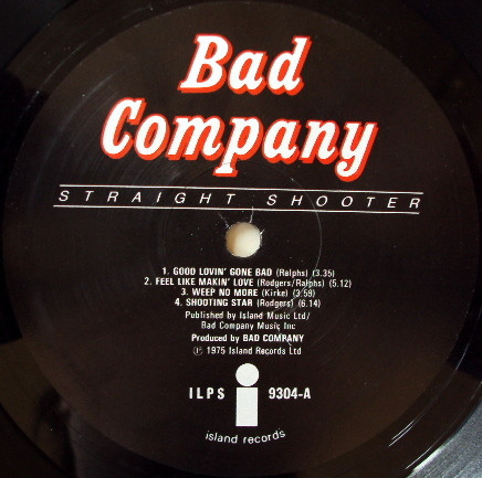 Cover zu Bad Company (3) - Straight Shooter | 1975 | Vinyl, LP, Album | Rock | UK Schallplatten Ankauf
