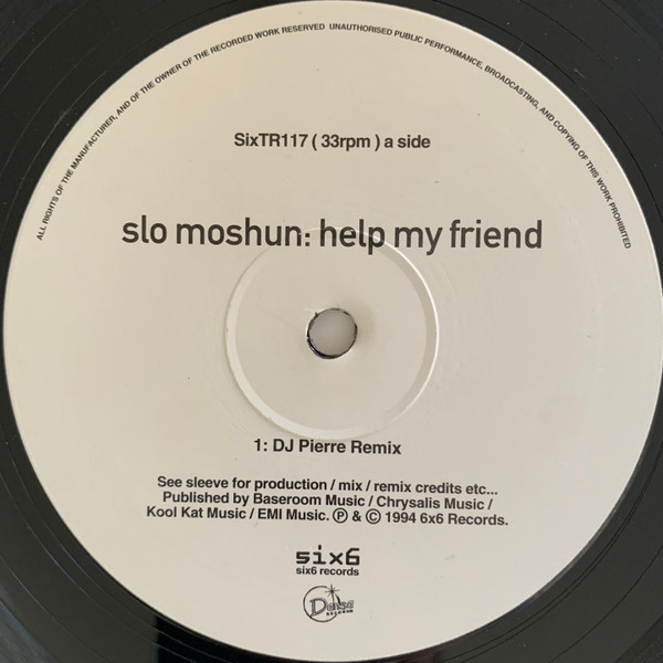 Cover zu Slo Moshun - Help My Friend | 1994 | Vinyl | Electronic | UK Schallplatten Ankauf