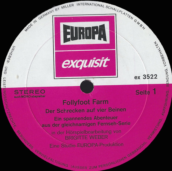 Cover zu Brigitte Weber (2) - Follyfoot Farm | 1974 | Vinyl | Non-Music | Germany Schallplatten Ankauf