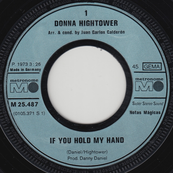 Cover zu Donna Hightower - If You Hold My Hand / I Made My Bed | 1973 | Vinyl | Funk / Soul | Germany